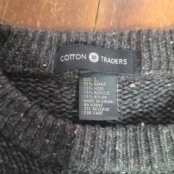Cotton Traders Fully knit American Flag sweater, grey, Size Large, wool blend - Picture 5 of 7